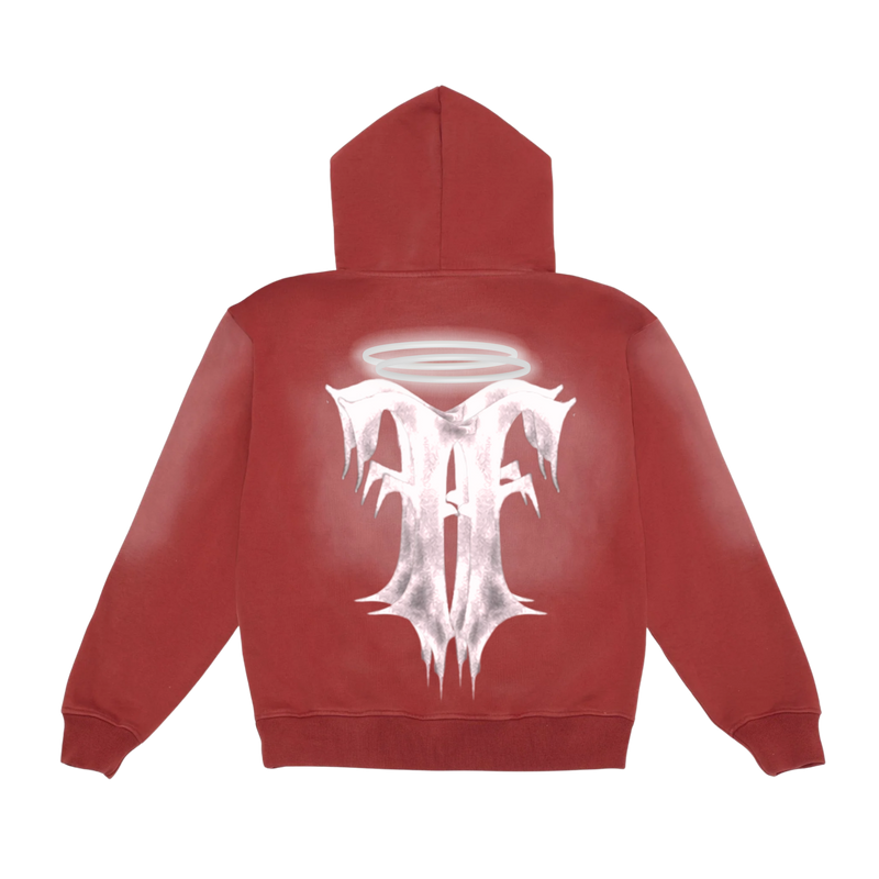 Finally Free Paint Dyed Hoodie - Red