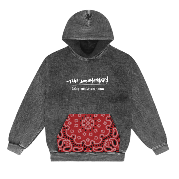 The Documentary Mineral Wash Paisley Hoodie