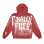Finally Free Paint Dyed Hoodie - Red